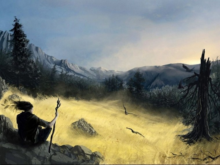 Одинокий Путник в горах