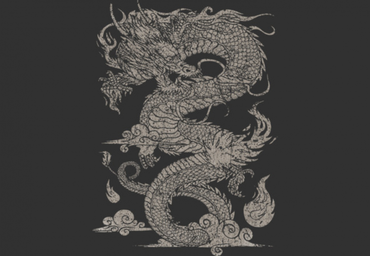 Черный дракон тату