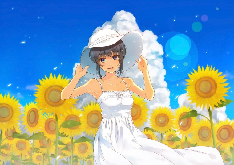 Аниме в летнем платье