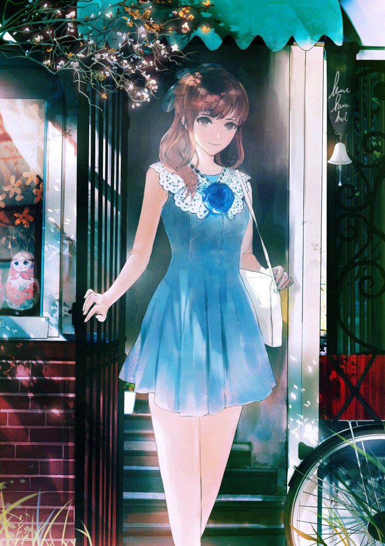 Девочка с жёлтыми волосами и голубыми глазами