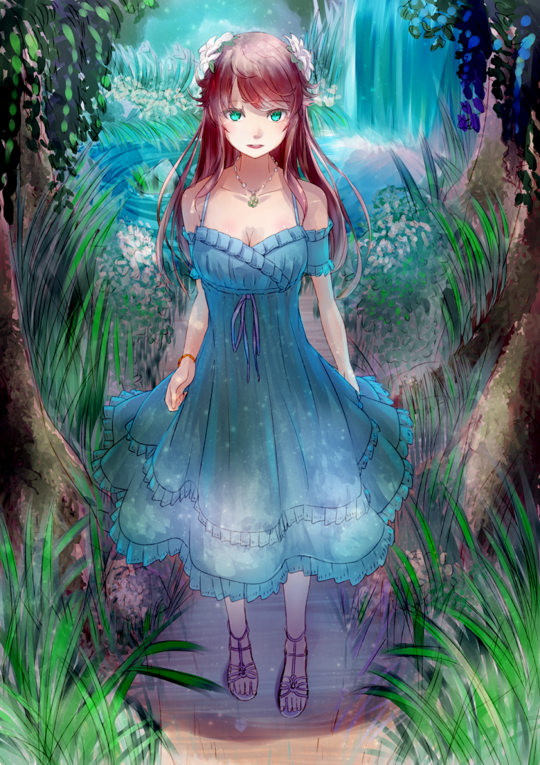 Девушка в платье аниме