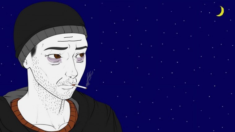 Аниме тянка курит