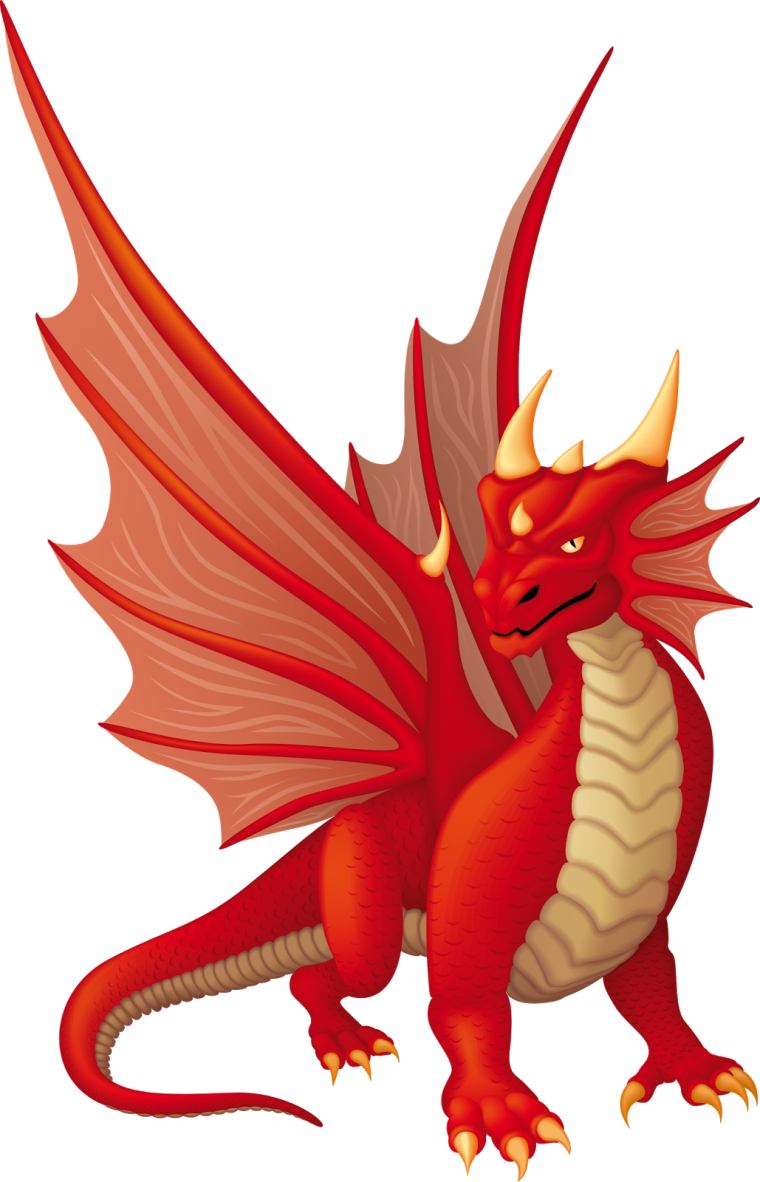 Огнедышащий дракон мультяшный