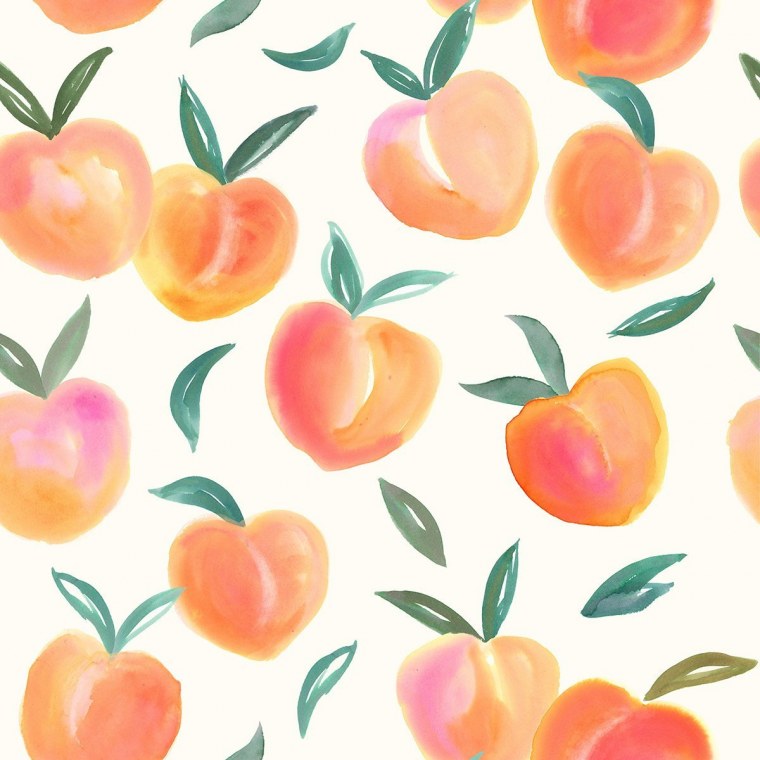 Персик акварелью