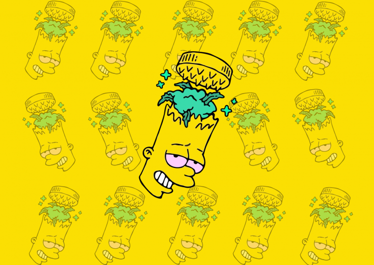 Барт симпсон с бонгом