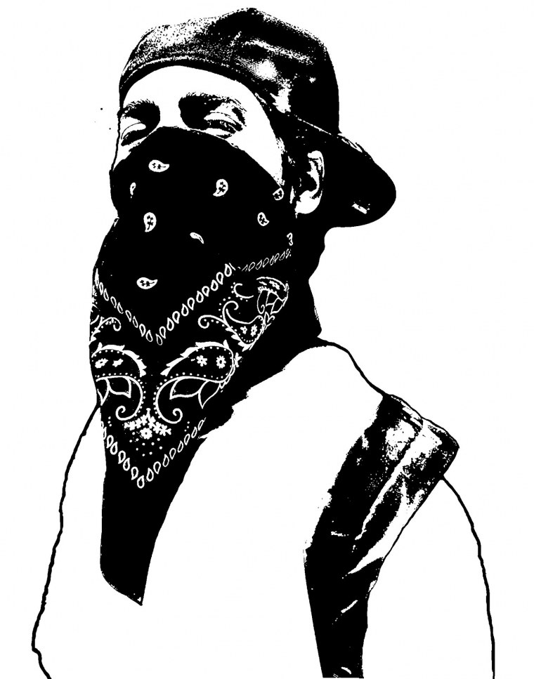 Бандана черно белая на лицо