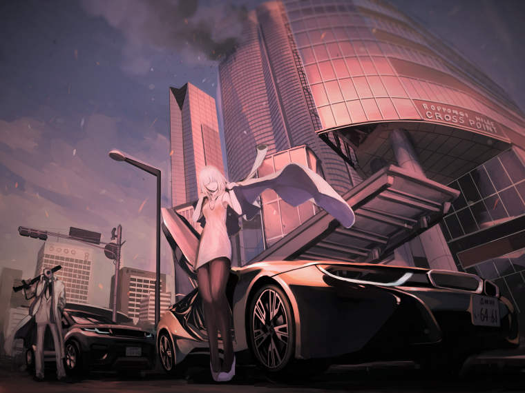 Девушка в машине картина