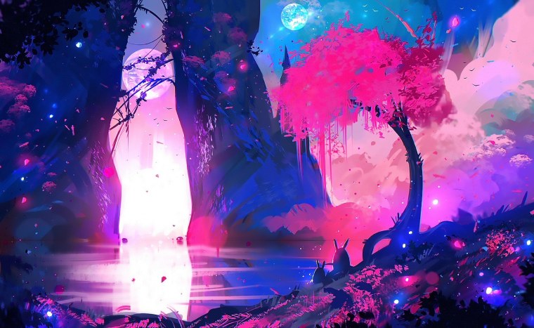 Девушка с космическими волосами