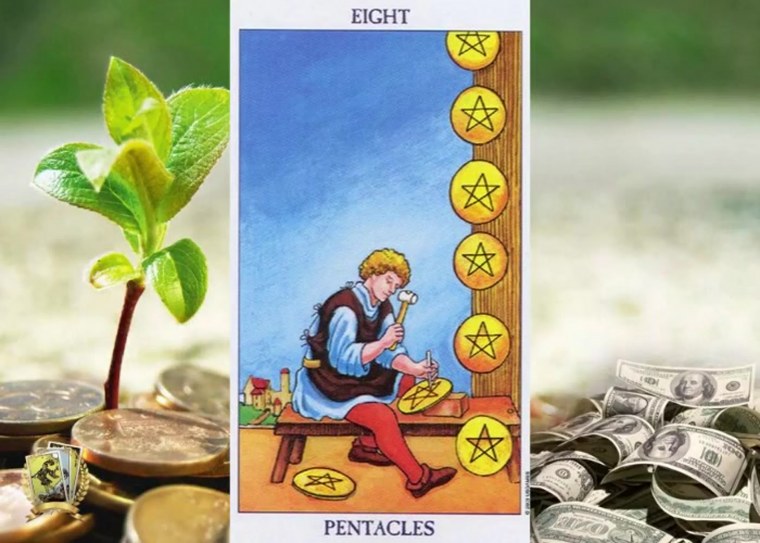 Восьмерка пентаклей Таро