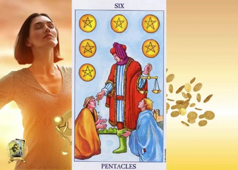 Шестерка пентаклей Таро Уэйта