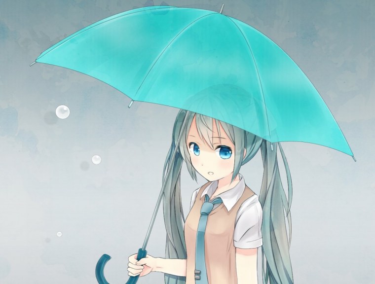 Аниме девушка с зонтиком