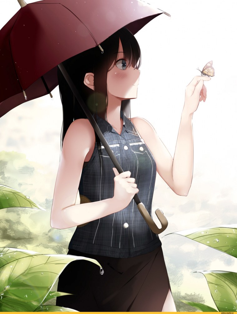 Девушка с зонтиком арт