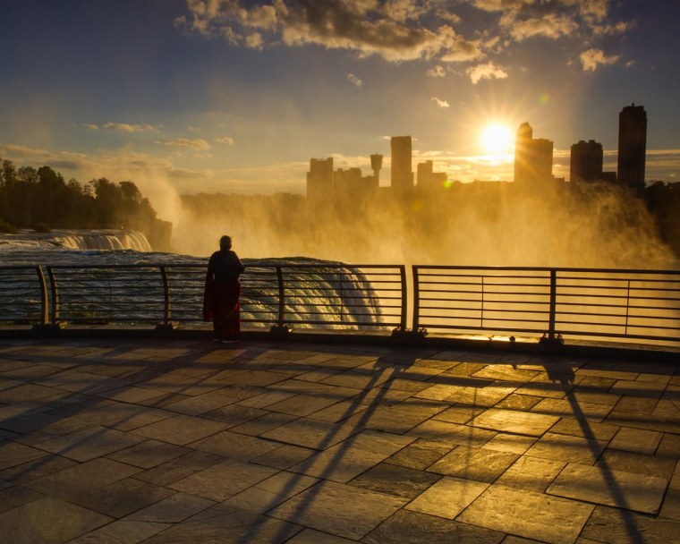 Нью-Йорк Манхэттен рассвет