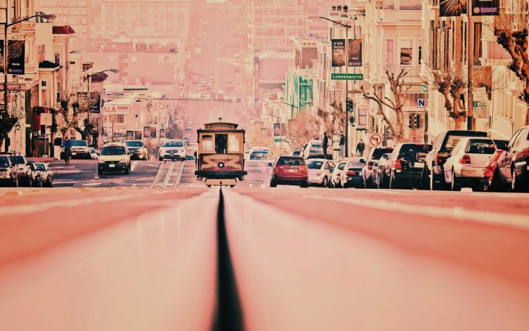 Обои утро в городе