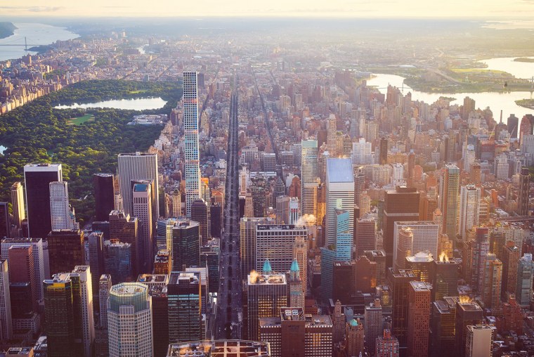 Панорама Нью Йорка небоскребы