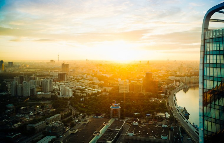 Городской пейзаж мост рассвет