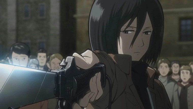 Атака титанов Микаса плачет