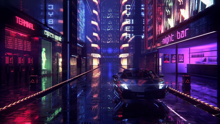 Countach Lamborghini Neon City
