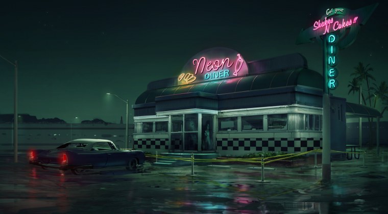 Фон темный неон