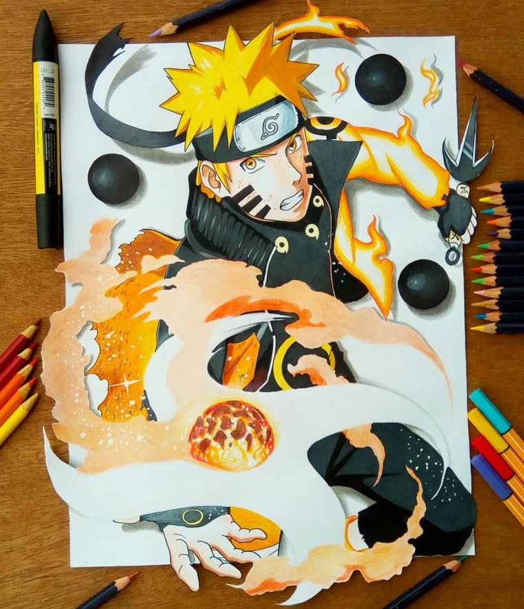 Наруто Узумаки в стиле манги