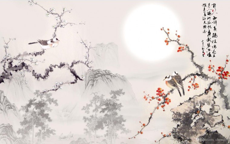 Фреска японский пейзаж