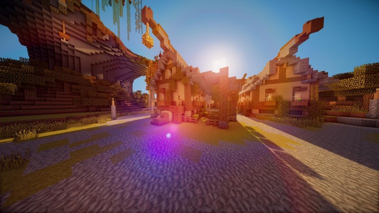 Пейзаж в стиле майнкрафт