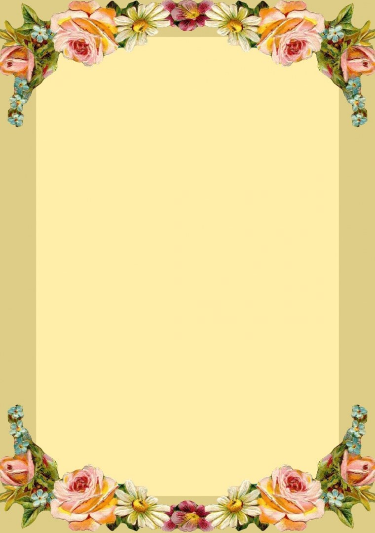 Рамка с цветами вертикальная
