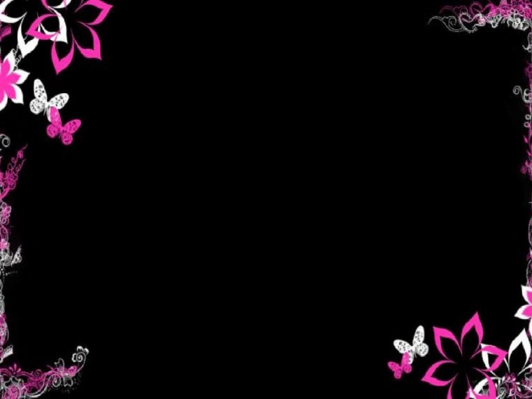 Цветочные рамки на черном фоне