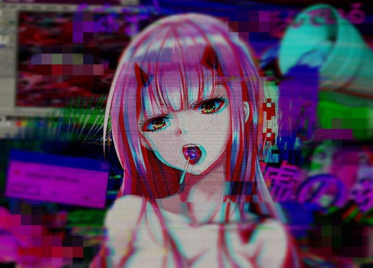 Vaporwave аниме глитч