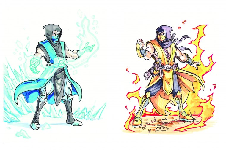 Раскраска мортал комбат Скорпион