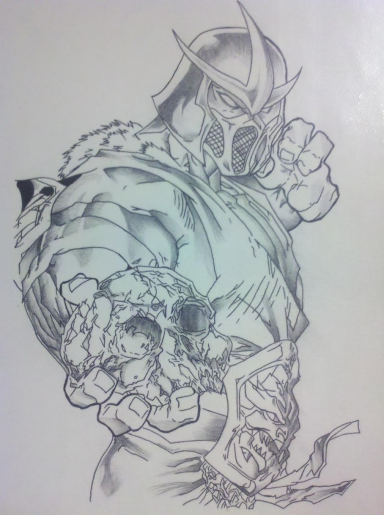 Раскраска Скорпион из мортал комбат