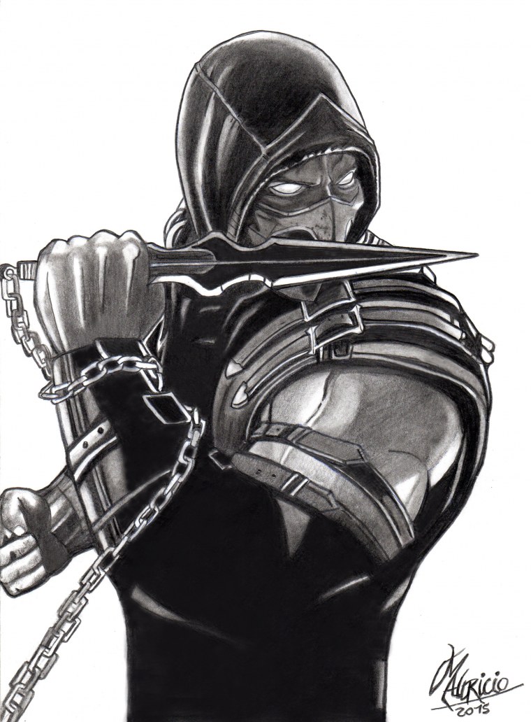 Тату Скорпион мортал комбат эскиз