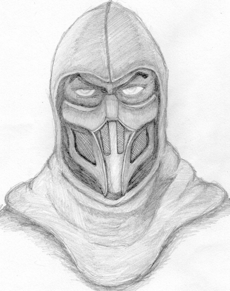 Раскраска саб Зиро из мортал комбат