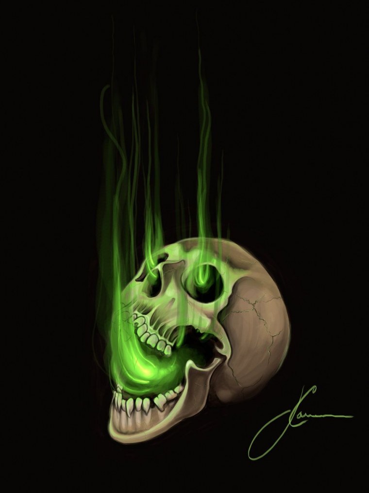 Салатовый череп