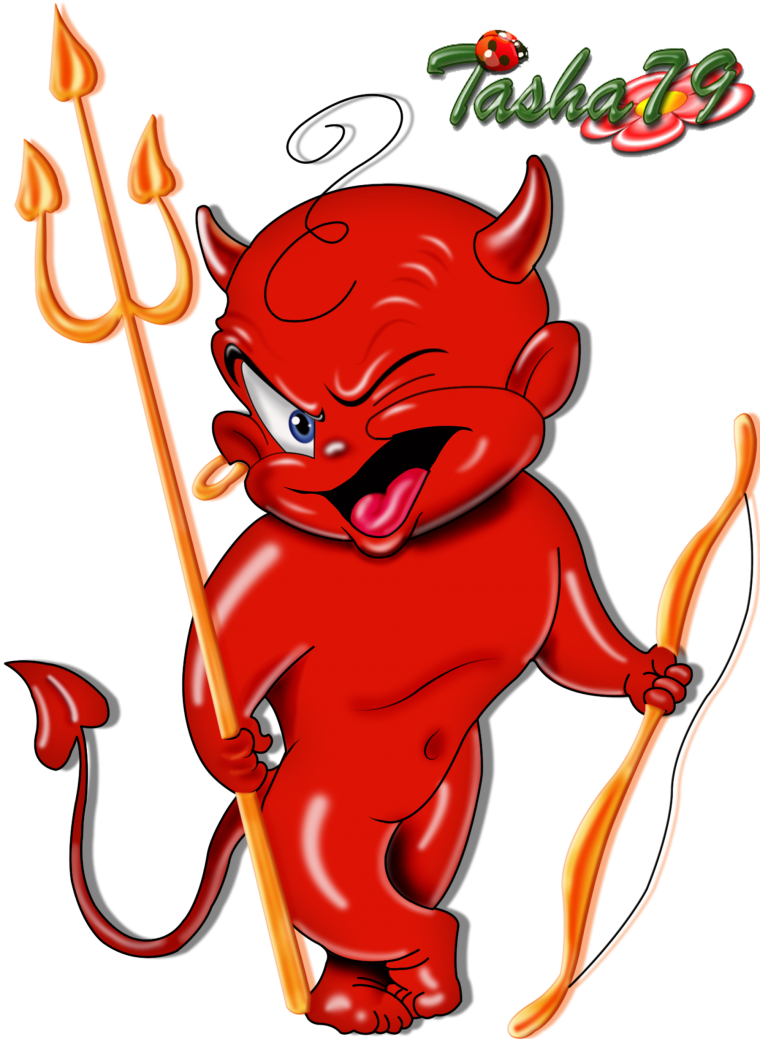 Чертенок на плече у девушки