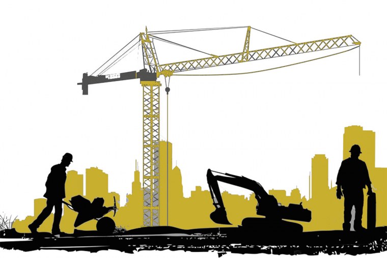 Стройка на белом фоне