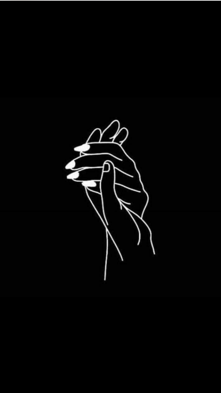 Ладонь на черном фоне