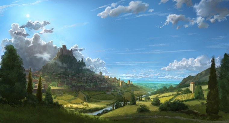 Фэнтези руины в лесу