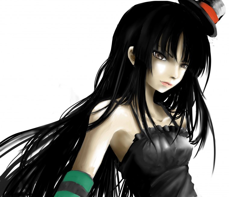 Аниме девушка с черными волосами