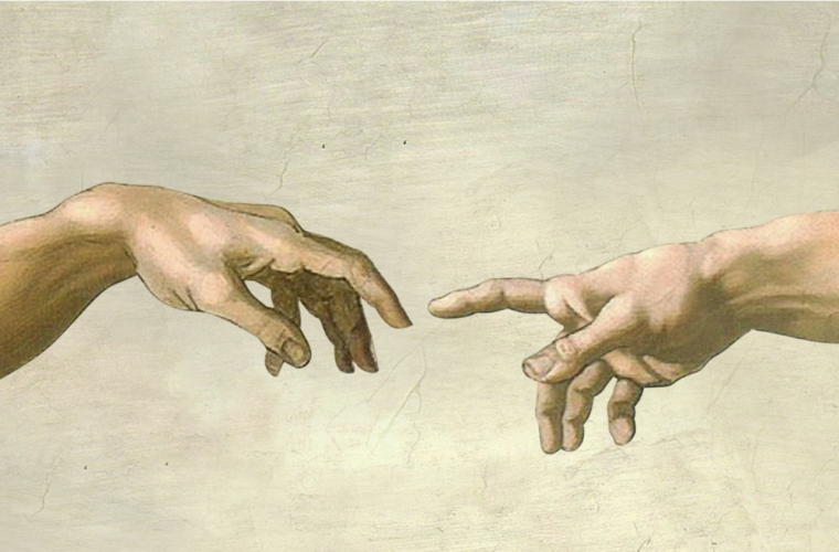 Сотворение Адама руки