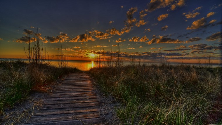 HDRI закат деревня