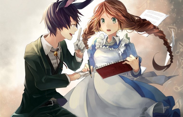 Аниме арт парень и девушка