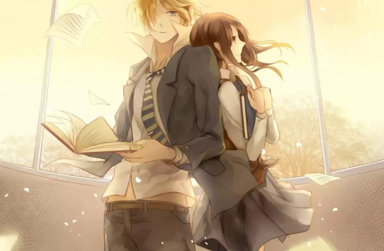 Аниме арт парень и девушка