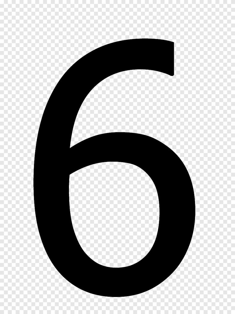 Красивая цифра шесть для печати
