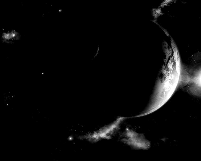 Планета в темном космосе