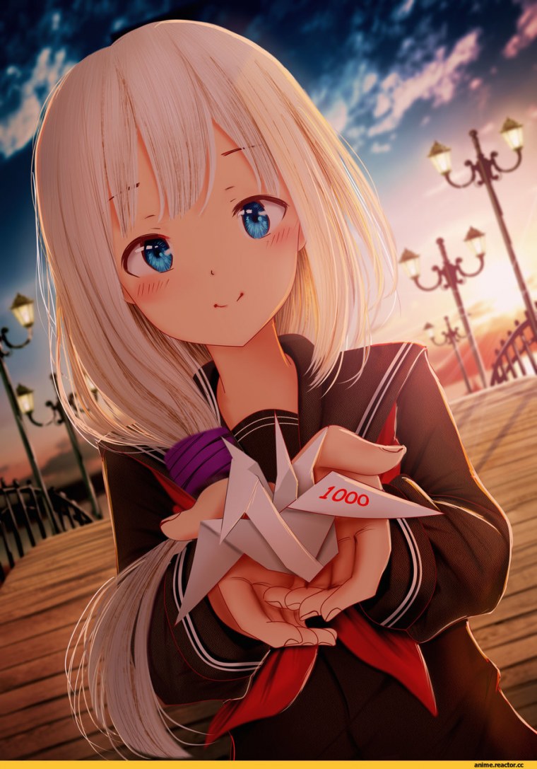 Аниме девушка в наушниках