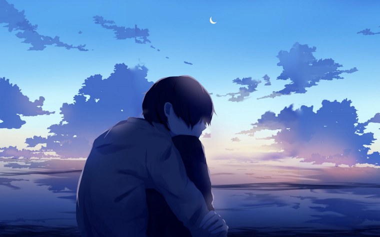 Аниме грусть одиночество парень