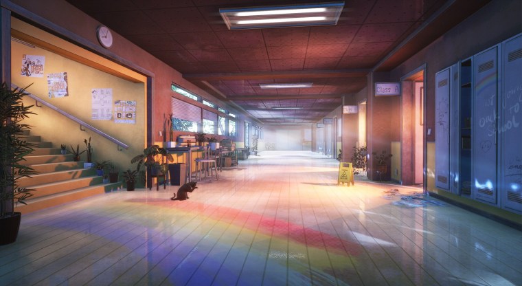 Коридор школы гача