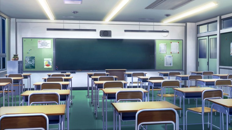 Коридор школы аниме