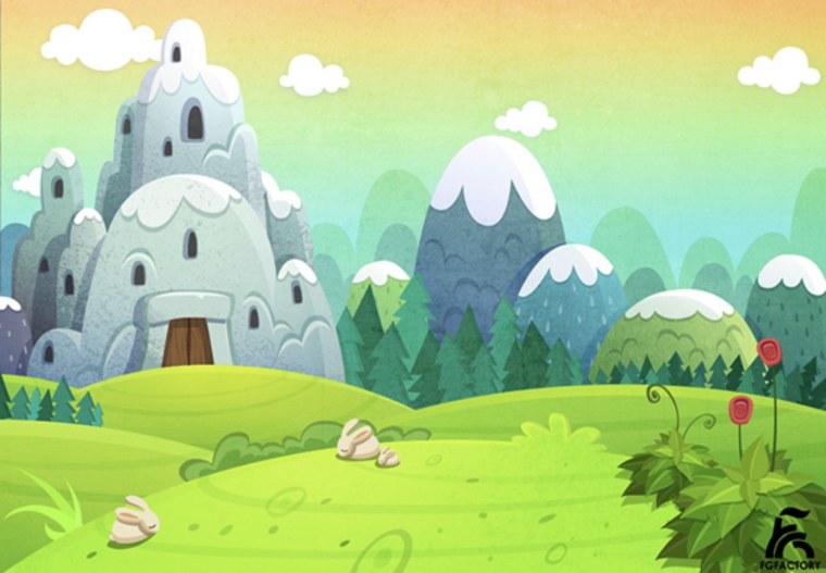 Лес мультяшный